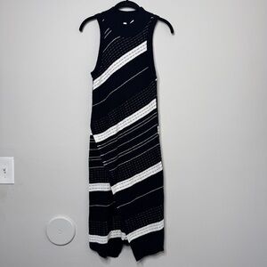 Moth Monochrome Black & White Striped Knit Fabric Dress XS